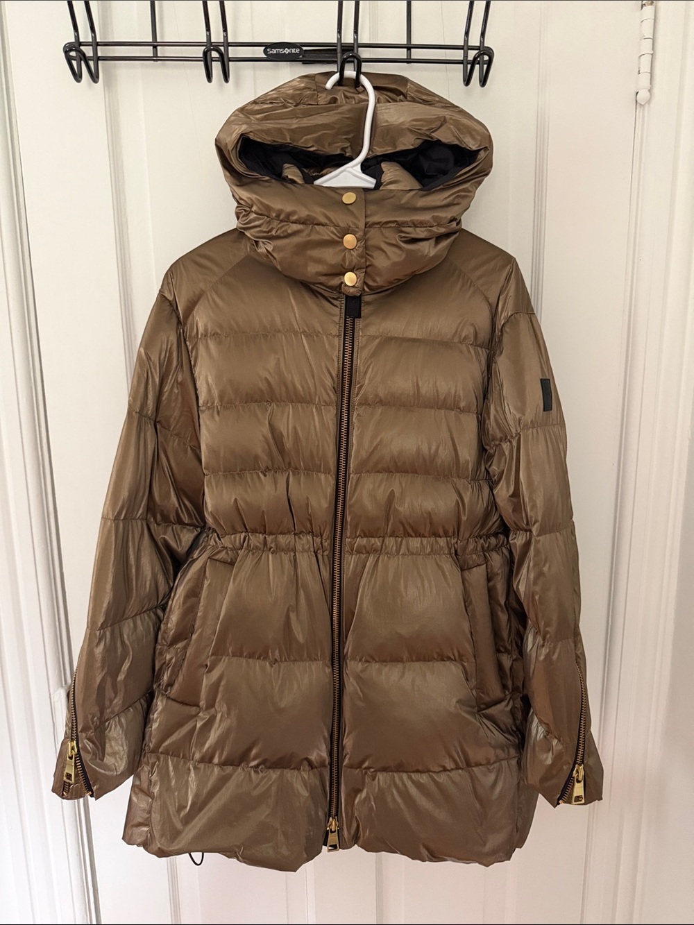 Alicia Keys x Athleta Hooded Puffer Coat — Olive